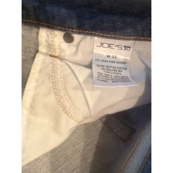 Joe's Jeans Womens Size 32 Blue Denim Straight Leg Flat Front Destructed Hem - Picture 4 of 10